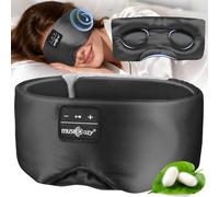 MUSICOZY Sleep Mask Headphones, 3D Silk Bluetooth Sleep Headphone with Ultra-Silent Strap for Side Sleeper Headphones, Wireless Sleep Mask with Bluetooth Headphone Gifts for Women Men