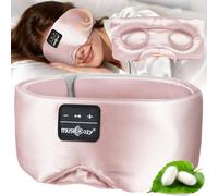 MUSICOZY Sleep Mask Headphones, 3D Silk Bluetooth Sleep Headphone with Ultra-Silent Strap for Side Sleeper Headphones, Wireless Sleep Mask with Bluetooth Headphone Gifts for Women Men