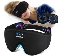 MUSICOZY Sleep Mask Headphones for Side Sleepers, Comfortable 3D Bluetooth Sleep Mask with 100% Blackout, No Eye Pressure, Soft Breathable Eye Mask Sleep Headphones for All-Night Sleep, 14H Playtime