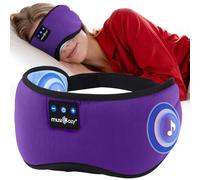 MUSICOZY Sleep Mask Headphones, Soft Breathable Bluetooth Sleep Mask, 100% Blackout Eye Mask for Side Sleepers, Perfect for Travel/Naps/Yoga | BT 5.4 & 16H Playtime Tech Gifts | Lavender Purple