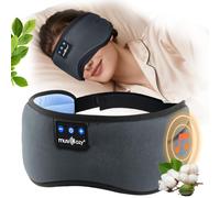 MUSICOZY Sleep Mask Headphones, Soft Breathable Bluetooth Sleep Mask, 100% Blackout Eye Mask for Side Sleepers, Perfect for Travel/Naps/Yoga | BT 5.4 & 16H Playtime Tech Gifts | Space Grey