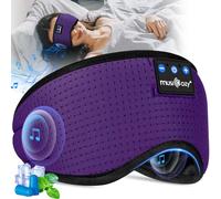 MUSICOZY Sleep Mask Headphones,Wireless Sleep Headphones Eye Mask with Bluetooth Headphones for Sleeping,Travel,Nap,Relax,Meditation,100% Blackout Sleep Mask with Headphones for Men Women