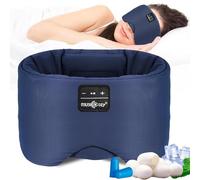 MUSICOZY Sleep Mask with Bluetooth Headphones,Soft Silk Eye Mask Headphones for Men Women,Soft Sleep Headphones Bluetooth Eye Mask for Sleeping,Travel,Relax,Yoga,Meditation,Large in Size