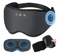 MUSICOZY White Noise Sleep Mask with Timer, 29 Soothing Sounds, 3D Bamboo Cotton Eye Mask with 2 Replaceable Pads, 3 Timings (30/60/90 Mins), 100% Eye Shading for Sleeping, Gift for Women/Men
