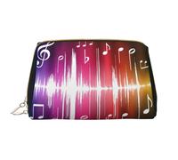 Musics Leather Hand-Held Zipper Makeup Bag Pen Case Stationery Box Lipstick Pouch Toiletry Bag