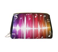 Musics Leather Hand-Held Zipper Makeup Bag Storage Bag Portable Lipstick Pouch Toiletry Bag