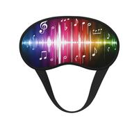 Musics Print Blackout Sleep Mask, with Adjustable Strap for Travel, Night Work, Nap, Office