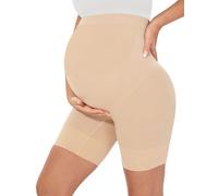 MUSIDORA Maternity Shapewear - Over Bump, Seamless Panties, Perfect for Photoshoot & Baby Showers Dress, Nude, Large
