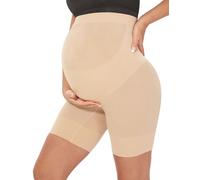 MUSIDORA Maternity Shapewear - Over Bump, Seamless Panties, Perfect for Photoshoot & Baby Showers Dress, Nude, Medium