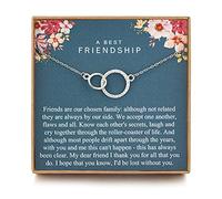 MUSIER PARIS Friendship Gifts for Woman, Birthday Gifts for her, Sterling Silver 2 Ring Friendship Necklace, Best Friendship Gifts Birthday Jewelry