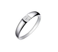 Musihy 18K White Gold Engagement Rings for Men, Smooth Promise Ring for Men with 4Pcs Diamond, Size O 1/2