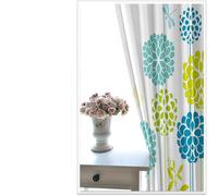 Musihy Blackout Curtains For Bedroom, 38 x 63 Inches Flowers and Leaves Thermal Insulated Energy Saving Eyelet Blackout Curtains for Living Room, Blue Green Yellow