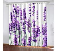 Musihy Blackout Curtains Thermal, 52 x 72 Inches Lavender Drapes for Bedroom Blackout Darkening Curtain Thermal Insulated, Purple Green