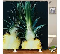 Musihy Fabric Shower Curtains For Bathroom, 120x180cm Polyester Pineapple Pattern Shower Curtain with Reinforced Buttonholes, Multicolor