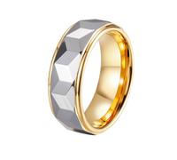 Musihy Geometric Bicolor Tungsten Ring for Men 8MM