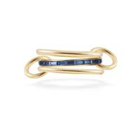 Musihy Polished Stainless Steel Ring 3-Piece Set with Blue Cubic Zirconia for Women, Gold, Size N 1/2