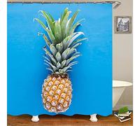 Musihy Polyester Shower Curtain Farmhouse, 165x200cm Pineapple Pattern Bathroom Shower Curtains Fabric with Hooks, Multicolor