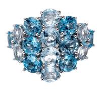 Musihy Promise Rings Bands For Her White Gold | Luxury Topaz Engagement Ring, Jewelry Gift for Her