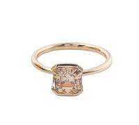 Musihy Women 9K Yellow Gold Dainty Engagement Ring with Champagne Moissanite 2ct, Size L 1/2