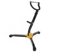 Musiin Alto and Tenor Saxophone Stand, Foldable Adjustable Holder with Triangle Base for Stable Support (Yellow)