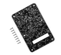 Musiin Guitar Back Plate Compatible with Strat/Stratocaster Tremolo Cavity Cover, Tremolo Cover with Pickguard featuring 6 Screws(Black)