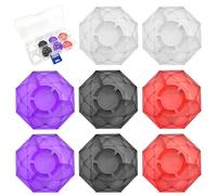 Musiin Guitar effect pedal foot switch top cover,Eight-pack multi-color diamond style foot spike cap protective cap, suitable for guitar effect pedal protective cap(Style1)