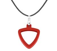 Musiin Guitar Pick Holder Necklace Compatible with Fender Dunlop D'Addario Triangle Picks, double-sided universal design, easy to access, suitable for players of various styles taste(Red Triangle)