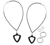 Musiin Guitar Pick Holder Necklace for Universal Triangle Picks(2 Pack) | Compatible with Fender Dunlop D'Addario,Double-Sided Universal Design, Suitable for Guitar Players of Various Styles.