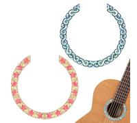 Musiin Guitar sound hole inlaid sticker decal decoration sound hole circle panel decoration personalized decal cloud wreath, star girl theme (2packs)