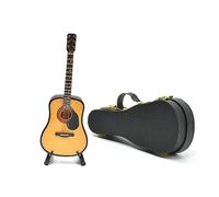 Musiin Miniature Guitar with Stand and Case, 13cm Mini 6 Strings Acoustic Guitar, Home Music Studio Desk Shelf Decoration, Gift for Guitar Lovers(Acoustic)