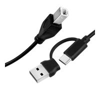 Musiin Piano Keyboard MIDI Controller USB Cable 1M, USB B to Dual USB and Type-C Cable 2.0 Compatible with MB Pro/Air