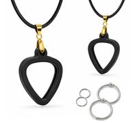 Musiin Premium Guitar Pick Holder Necklace for Fender,Dunlop,D'Addario Pick | Double-Sided Pick Storage, Gold-Tone Connector, Easy Access for Multiple Playing Styles(Gold Edition 2 Pack)