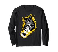 Musik Cat Playing Trumpet instrument on Cat Trumpeter Long Sleeve T-Shirt