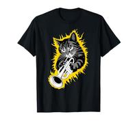 Musik Cat Playing Trumpet instrument on Cat Trumpeter T-Shirt