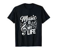 Musik ist Mein Leben Statement Musician Saying Music Notes T-Shirt