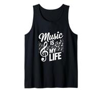 Musik ist Mein Leben Statement Musician Saying Music Notes Tank Top