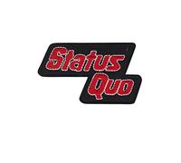Musik Status Quo Red Black Patch Badge Embroidered Iron on Applique Souvenir Accessory