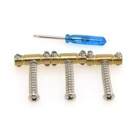 MUSIKLAN 3-Pack Electric Guitar Brass Saddles 10.8mm Brass Guitar Compensated Bridge Saddles Compatible with Vintage Style Fender Telecaster/Tele/TL 6 String Guitar Replacement Parts (Slotted)