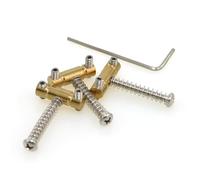 MUSIKLAN 3-Pack Electric Guitar Brass Saddles 10.8mm Brass Guitar Compensated Bridge Saddles Compatible with Vintage Style Fender Telecaster/Tele/TL 6 String Guitar Replacement Parts (Hex Socket)