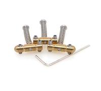 MUSIKLAN Electric Guitar Brass Saddles 10.8mm Brass Guitar Compensated Bridge Saddles Compatible with Vintage Style Fender Telecaster/Tele/TL Style 6 String Guitar Replacement Parts (Slotted)