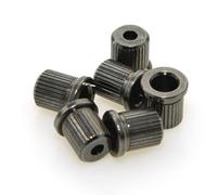 MUSIKLAN Full Solid Brass Bass String Mounting Ferrules 7.5mm String Bushings Through Body Rear Mount Bushings String Caps for Fender Strat Tele Style Electric Guitar Black (Set of 6) (Black)