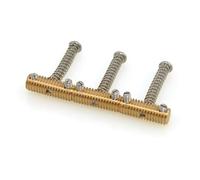 MUSIKLAN Full Solid Brass Knurled Threaded Vintage Saddles for Fender 60's Telecaster/Tele/TL 58 Style 8mm Electric Guitar Gold (Set of 3)