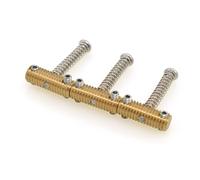MUSIKLAN Full Solid Brass Knurled Threaded Vintage Saddles for Fender 60's Telecaster/Tele/TL 58 Style 8mm Electric Guitar Gold(Set of 3)