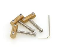 MUSIKLAN Full Solid Brass Knurled Threaded Vintage Saddles for Fender 60's Telecaster/Tele/TL 58 Style 6.5mm Electric Guitar(Set of 3)