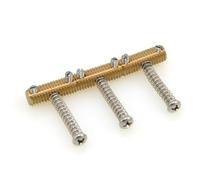 MUSIKLAN Full Solid Brass Knurled Threaded Vintage Saddles for Fender 60's Telecaster/Tele/TL 58 Style 6.5mm Electric Guitar (Set of 3)