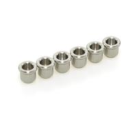 MUSIKLAN Set of 6 Full Solid Brass Bass String Mounting Ferrules 8.3mm String Bushings Through Body Rear Mount Bushings String Caps for Fender Strat Telecaster/Tele/TL Style Electric Bass Guitar