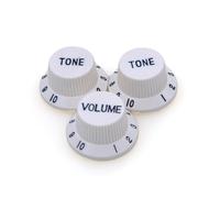 MUSIKLAN Ultra Universal Fitting Strat Tone Volume Control Knobs for Fender Strat ST Style Electric Guitar, Parchment (Set of 2T1V)