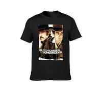 Musiluo Men's Summer T-Shirt Butch Cassidy & The Sundance Kid Newman Redfordt Carefully Designed, Every Design is just Right Black L