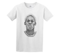 Musiluo Men's Summer T-Shirt Dennis Rodman MVP Basketball Short Sleeves White M