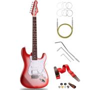MUSILY 39in Electric Guitar Kit, Full Size Beginner Electric Guitar Starter Kit, Solid Body HSS Pickup with Guitar Strap, Cable, Picks, Strings (CandyAppleBurst)